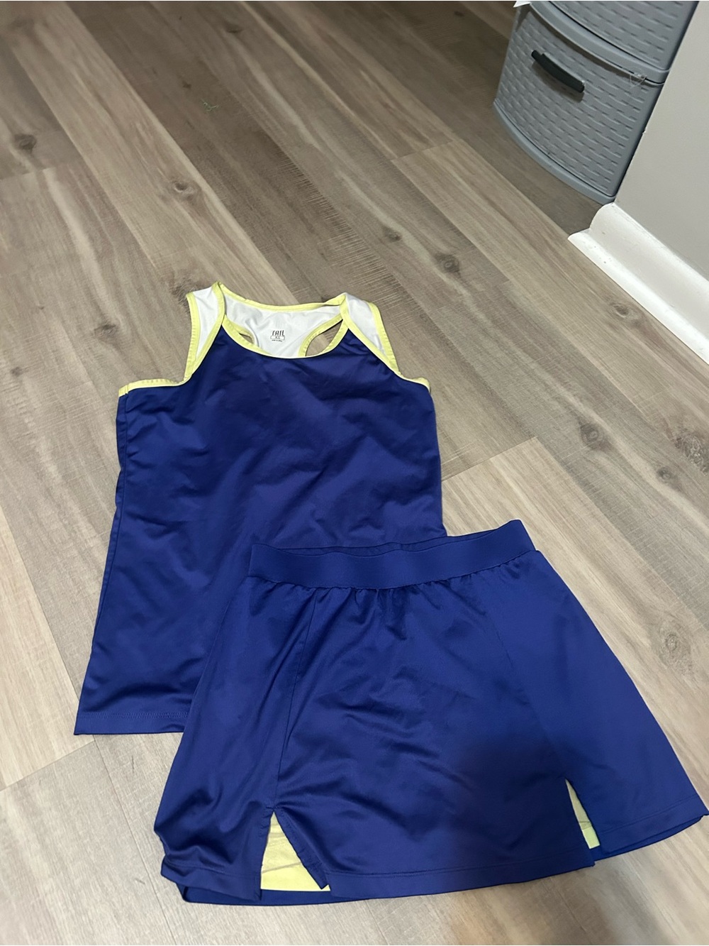 Purple Athletic Tank and Skort Set with Yellow Trim